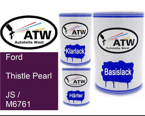 Ford, Thistle Pearl, JS / M6761: 500ml Lackdose + 500ml Klarlack + 250ml Härter - Set, von ATW Autoteile West.